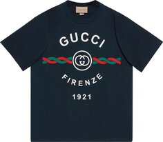 Футболка Gucci Firenze 1921 T-Shirt Dark Blue, синий
