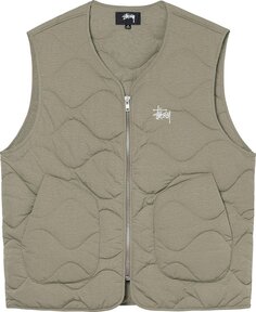Жилет Stussy Recycled Nylon Liner Vest &apos;Coyote&apos;, зеленый