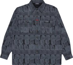 Рубашка Pleasures Trace Denim Work Shirt &apos;Black&apos;, черный