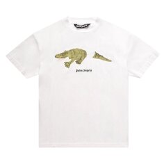 Футболка Palm Angels Croco Classic Tee &apos;White/Green&apos;, белый