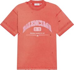 Футболка Balenciaga Medium Fit T-Shirt &apos;Cardi Red/Orange/White&apos;, красный
