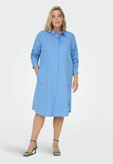 Платье-рубашка ONLY Carmakoma, синий