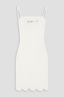 Шелковое кружевное мини-платье крючком из смесового хлопка ROTATE BIRGER CHRISTENSEN, белый