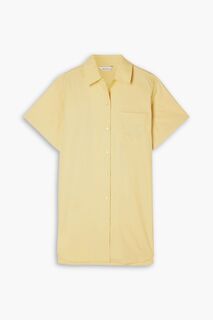 Платье-рубашка мини из хлопкового поплина с вышивкой Палау MAX MARA, желтый