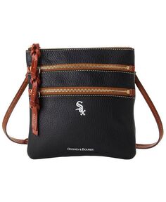 Женская сумка через плечо Chicago White Sox Pebble с тройной молнией Dooney &amp; Bourke, черный