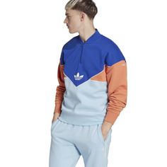 Свитшот Adidas Originals Adicolor Seasonal Archive Half-Zip Crew, голубой/оранжевый