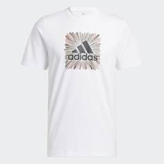 Футболка Adidas Sport Optimist Sun Logo Sportswear Graphic, белый/принт
