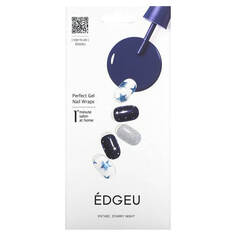 Гелевые полоски Edgeu для ногтей Perfect ENT402 Starry Night, набор из 16 полосок