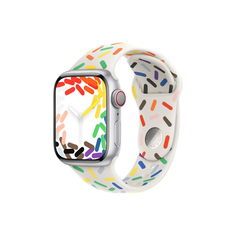 Умные часы Apple Watch Series 9 (GPS+Cellular), 41мм, Silver Aluminum Case/Pride Edition Sport Band - M/L