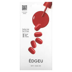 Гелевые полоски Edgeu для ногтей Perfect ENF511 Signal Red, набор из 16 полосок