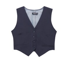 Жилет Pull&amp;Bear Combined Fabric Waistcoat, темно-синий