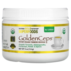 Органическая Куркума с Адаптогенами California Gold Nutrition GoldenCeps, 114 г