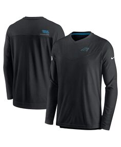 Мужская черная футболка с длинным рукавом carolina panthers 2022 sideline coach chevron lock up performance Nike, черный