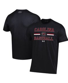 Мужская черная футболка south carolina gamecocks baseball stack performance Under Armour, черный