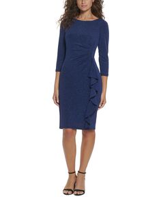 Женское платье-футляр с вырезом лодочкой и рукавами 3/4 Jessica Howard, синий