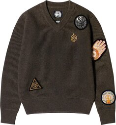 Свитер Stussy x Dries Van Noten Patch Knit Sweater &apos;Sand&apos;, коричневый