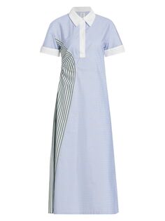 Полосатое миди-платье поло Rosie Assoulin, синий