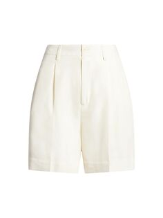 Шелковые шорты Tracy Shantung Ralph Lauren Collection, кремовый