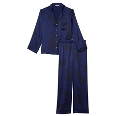 Пижама Victoria&apos;s Secret Satin Long, темно-синий