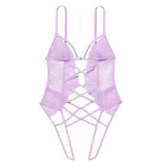 Боди Victoria&apos;s Secret Very Sexy Fishnet Floral Triangle Crotchless Teddy, розовый