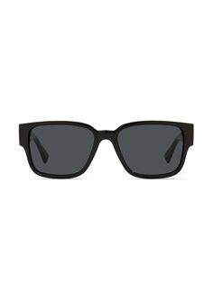 Квадратные солнцезащитные очки 57 мм Versace, черный