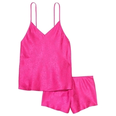 Пижама Victoria&apos;s Secret Satin Jacquard, ярко-розовый