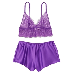 Пижама Victoria&apos;s Secret La Fleur Lace Bralette, фиолетовый