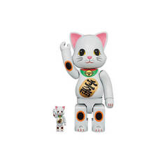 Фигурка Bearbrick Nyabrick Maneki Neko 100% &amp; 400% Set, белый