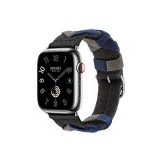 Умные часы Apple Watch Series 9 Hermes (GPS + Cellular), 45мм, Silver Case/Noir Bridon Single Tour