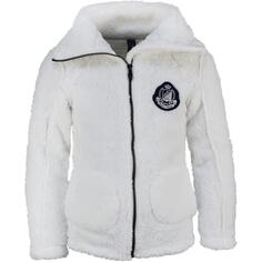 Флисовая куртка для девочки Peak Mountain коралловый шерпаGasana, белый