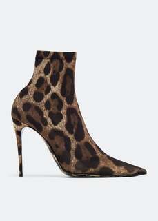 Ботинки DOLCE&amp;GABBANA Kim leopard printed boots, животный принт