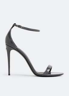 Сандалии DOLCE&amp;GABBANA Kim polished calfskin sandals, серый