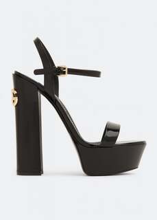 Сандалии DOLCE&amp;GABBANA Polished platform sandals, черный