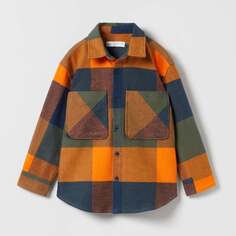 Рубашка Zara Kids Check, оранжевый (Размер Рост 116 см)