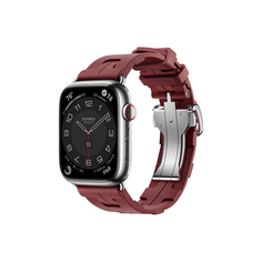 Умные часы Apple Watch Series 9 Hermes (GPS + Cellular), 45мм, Silver Case/Rouge H Kilim Single Tour