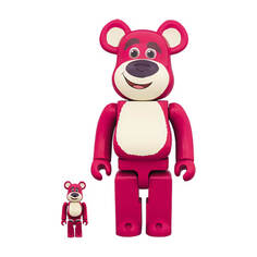 Набор фигурок Bearbrick Rozzo 100% &amp; 400%, 2 предмета, розовый/бежевый/фиолетовый