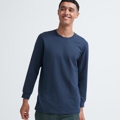 Лонгслив Uniqlo Heattech Extra Warm Cotton, синий