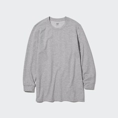 Лонгслив Uniqlo Heattech Extra Warm Cotton, серый