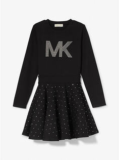 Платье-свитшот Michael Kors Kids Embellished Logo Knit, черный