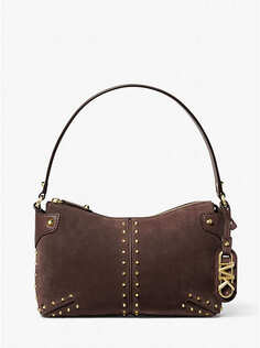 Сумка Michael Michael Kors Astor Large Studded Leather Shoulder, шоколадный