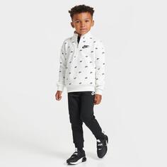 Детский комплект из куртки с полумолнией до половины молнии Nike Allover Print Futura и брюк для бега для малышей, черный