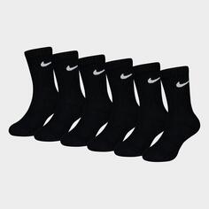 Носки Nike Dri-Fit Crew для маленьких детей (6 шт.), черный