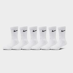 Носки Nike Dri-Fit Crew для маленьких детей (6 шт.), белый
