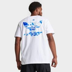 Мужская футболка с рисунком adidas Originals Cloudy Trefoil, белый