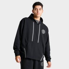 Мужской флисовый пуловер с капюшоном Jordan Paris Saint-Germain, черный