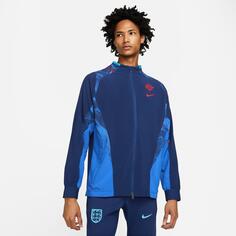 Мужская футбольная куртка с молнией во всю длину Nike Dri-FIT England Soccer AWF, синий