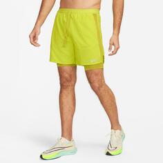 Мужские гибридные беговые шорты Nike Dri-FIT Stride 5 дюймов, зеленый