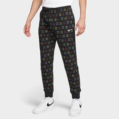 Мужские брюки-джоггеры из флиса с монограммой Nike Sportswear Club, черный