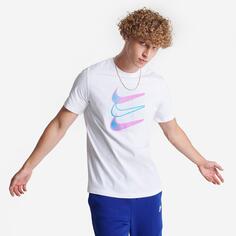 Мужская футболка с графическим рисунком Nike Sportswear Triple Swoosh, белый