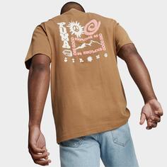Мужская футболка с короткими рукавами и рисунком Puma Downtown, коричневый